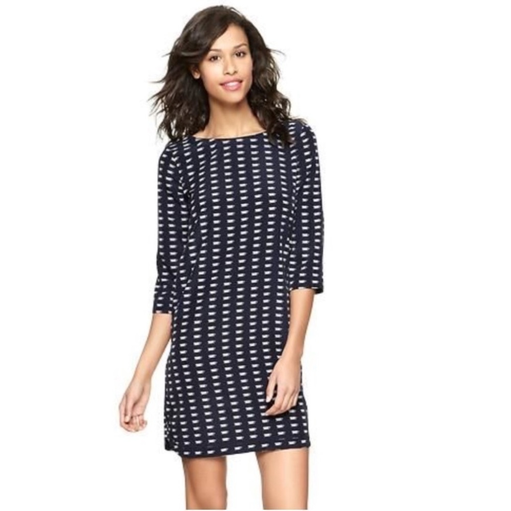 Gap Shift Dress Tea Coffee Cups Cafe Espresso Novelty Print Blue Womens Xsmall